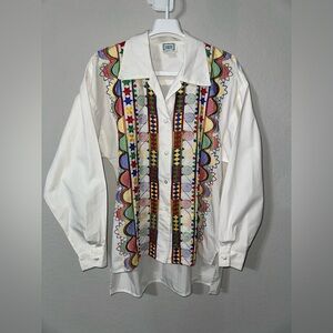 Hairston‎ Roberson Camisa Colorful Western Vintage Button up Medium